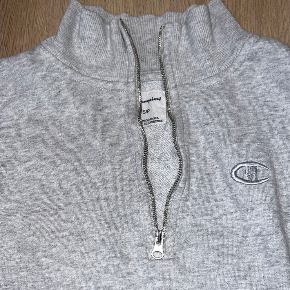 EUC - Champion Gray Zip Up Sweater Athletic Casual - Picture 7 of 7